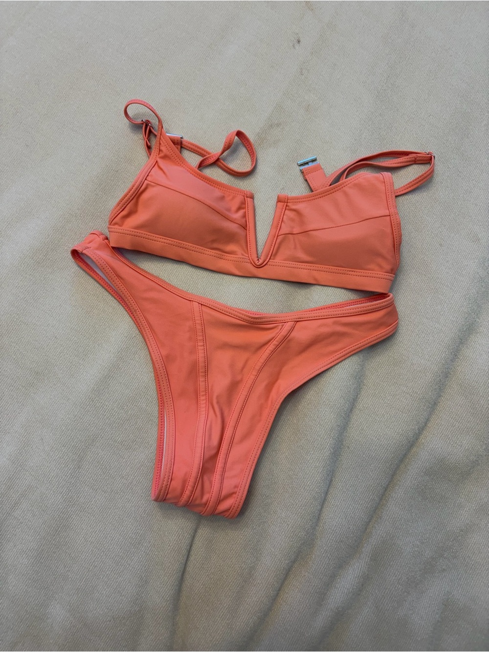 Source Unknown Coral V-Notch Bikini Set - Women Swim